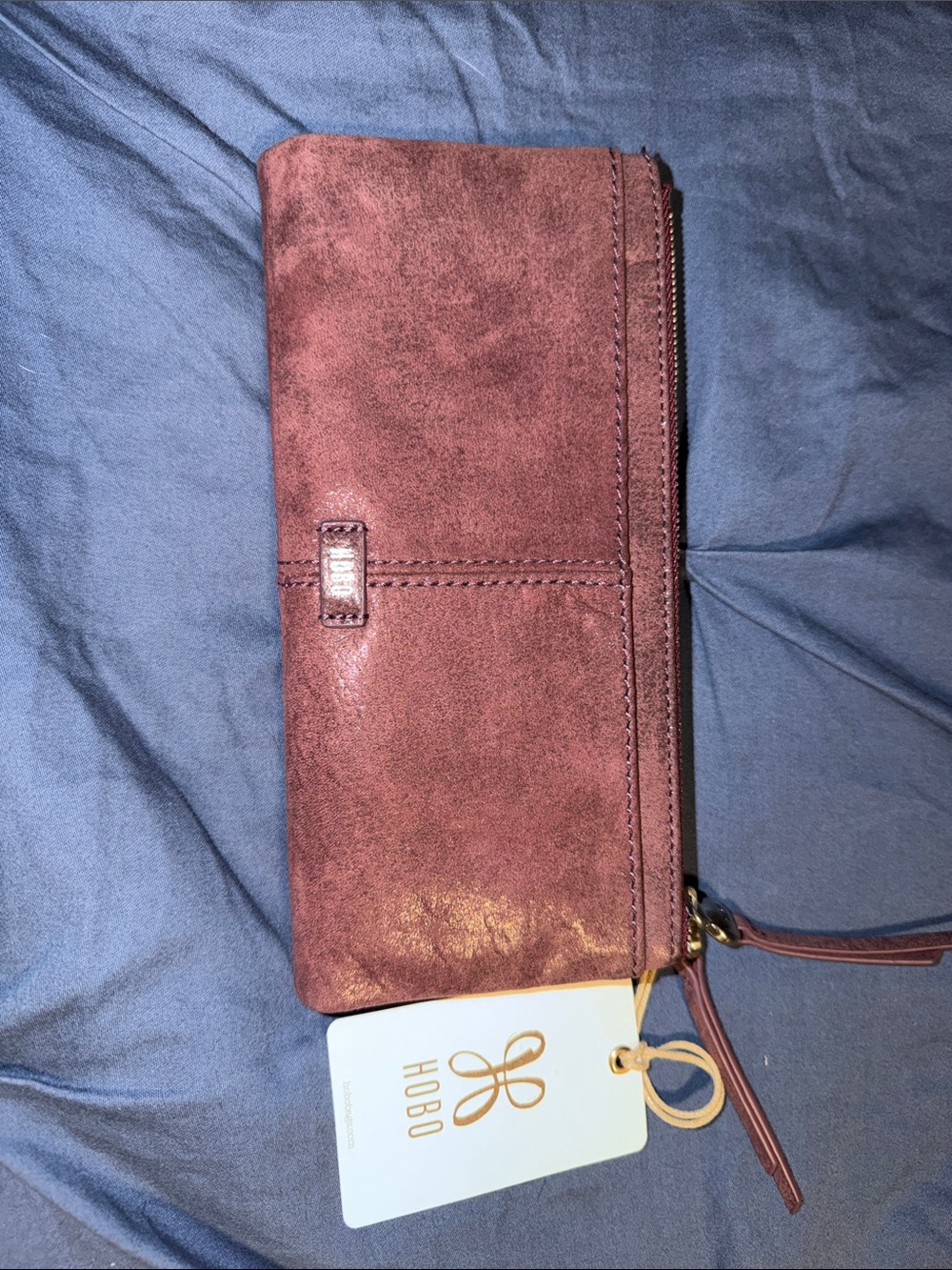 HOBO Bordeaux Plum Leather Wallet Clutch